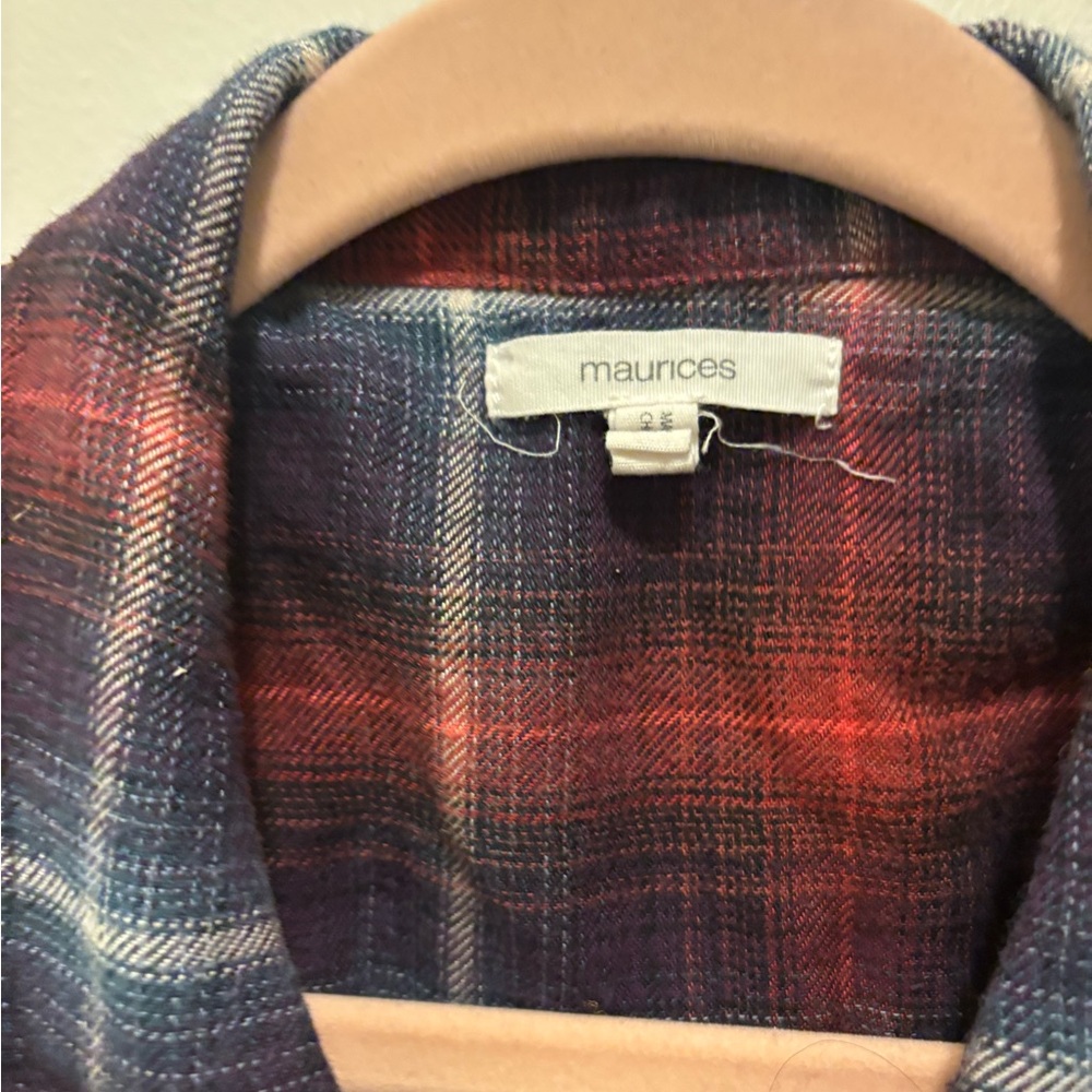 Maurices Checkered Top in Red and Navy
